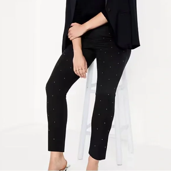 Old Navy Black Rhinestone High Rise Pixie Skinny Pants - Picture 10 of 11